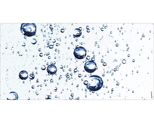 Stänkskydd till badrum MYSPOTTI Aqua vit blå 900 x 450 mm Bubblor i vatten