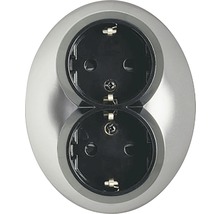Täckram SCHNEIDER ELECTRIC Renova för 2-vägsuttag, silver, 1831159