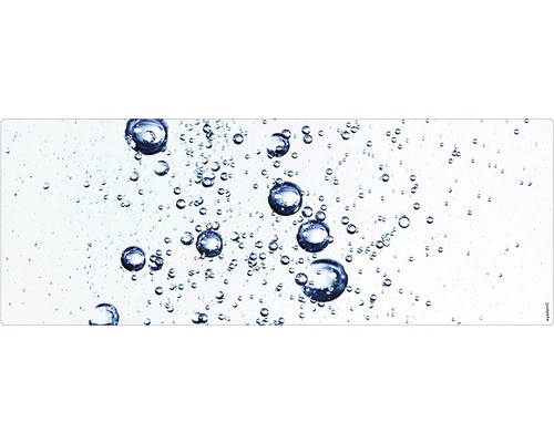 Stänkskydd till badrum MYSPOTTI Aqua vit blå 1200 x 450 mm Bild av luftbubblor i vatten