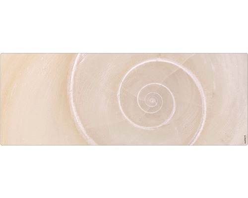 Stänkskydd till badrum MYSPOTTI Aqua beige 1200 x 450 mm Djur Närbild av en spiralformad dekoration