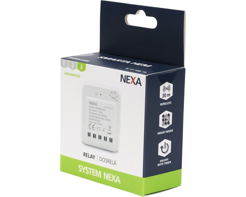 Nexa systemrelä i produktförpackning