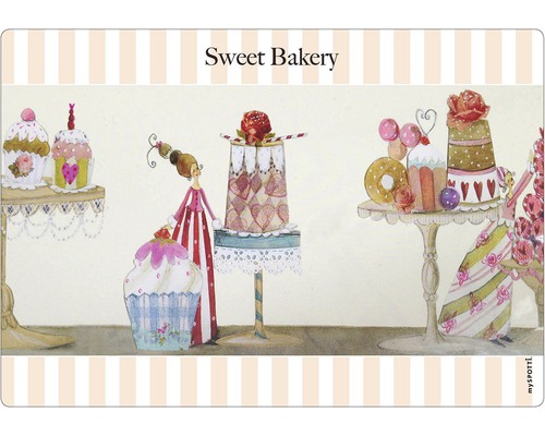 Stänkpanel för kök MYSPOTTI Pop Sweet bakery 590x410 mm Sweet Bakery dekoration med bakverk och figurer