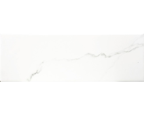 Kakel Carrara vit blank 10x30cm