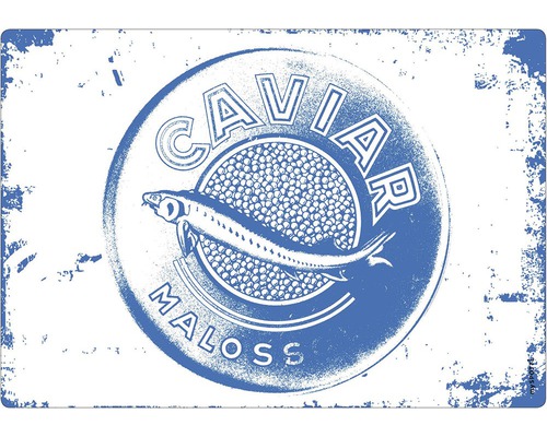 Stänkpanel för kök MYSPOTTI Pop Caviar blue 590x410 mm Caviar Maloss-motiv på underlägg