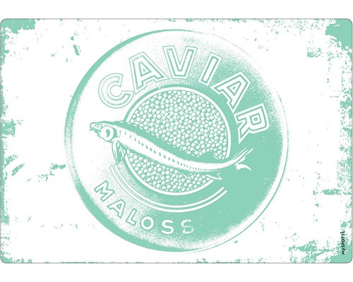 Stänkpanel för kök MYSPOTTI Pop Caviar aqua 590x410 mm Dekorativ metallplatta med Caviar Maloss-motiv