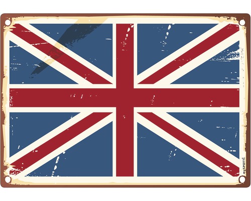 Stänkpanel för kök MYSPOTTI Pop United Kingdom 590x410 mm Dekorativ metallskylt med Storbritanniens flagga i retrostil