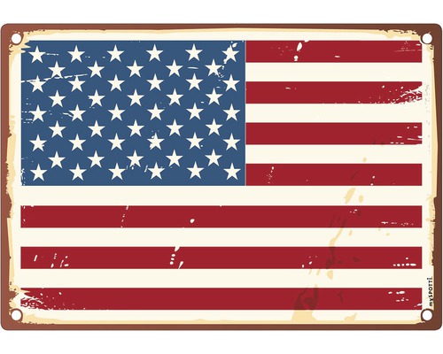 Stänkpanel för kök MYSPOTTI Pop United States 590x410 mm Metallskylt med amerikansk flagga