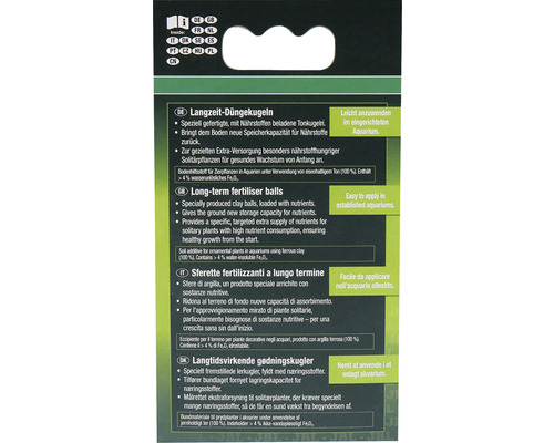 Förpackning med långtidsverkande gödningskulor för akvarium