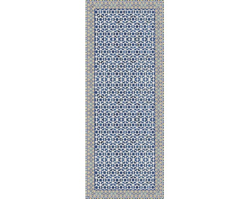 Matta med blått stjärnmönster och bård