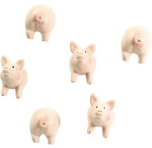 Flera rosa grisfigurer