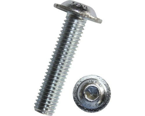 Skruv med halvrund skalle DRESSELHAUS med insexkant ISO 7380-2 5x20mm galv. förzinkad härdad Linsskruv med insexskalle