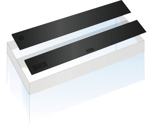 Akvarium med två täckplattor