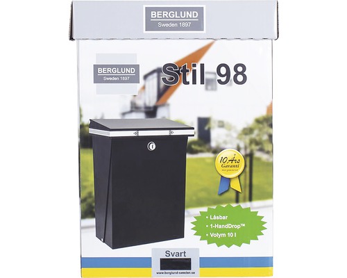 Berglund Stil 98 brevlåda, svart utförande