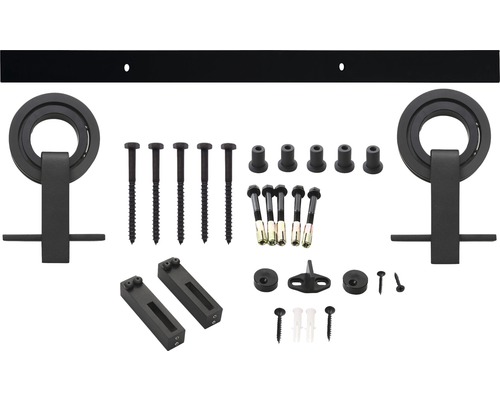 Skjutdörrsbeslag set med monteringsmaterial