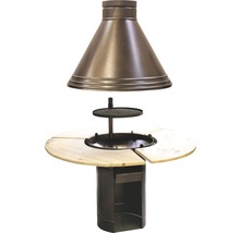 Grillkamin med vedförvaring och rökkanal