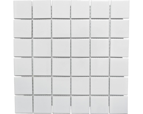 Mosaik Quadrat vit 30x30 cm blank