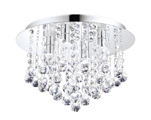 Taklampa med kristallelement för stämningsfull belysning