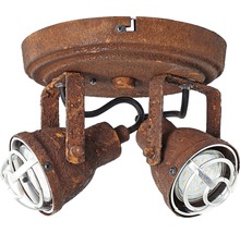 Taklampa med två spotlights i vintagelook