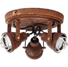 Taklampa i vintagestil med tre spotlights