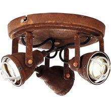 Taklampa med tre spotlights i industriell design