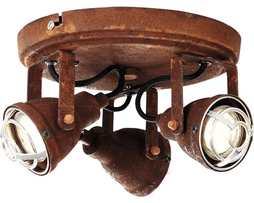 Taklampa med tre spotlights i industriell design