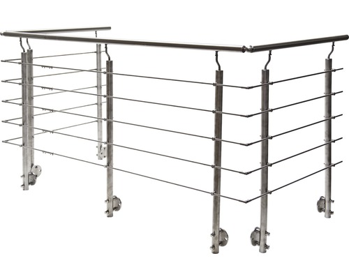 Räcke PERTURA Hestia U-form sido-/ väggmontage 12 m