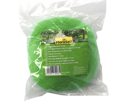 FloraSelf fågelskyddsnät 8 x 8 mm i förpackningen