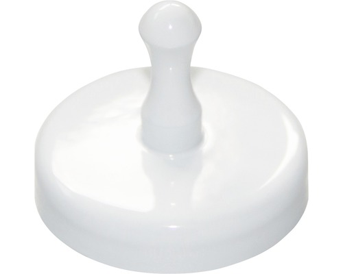 Enskild vit möbelknapp
