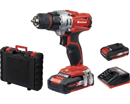 Einhell batteridriven skruvdragare med batteri, laddare och verktygslåda