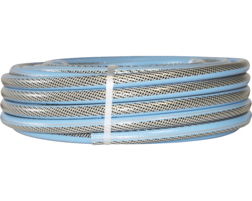 Upprullad trädgårdsslang med vävförstärkning