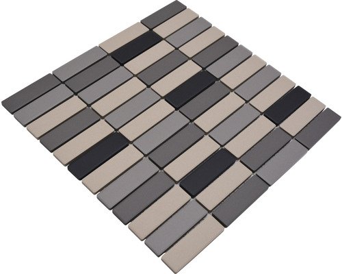 Keramisk mosaikplatta i olika gråtoner