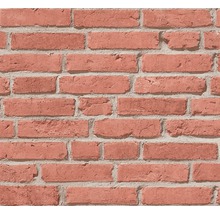 Närbild av en tapet med tegelstensmotiv