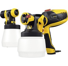 Två färgspraysystem med behållare, svart och gul