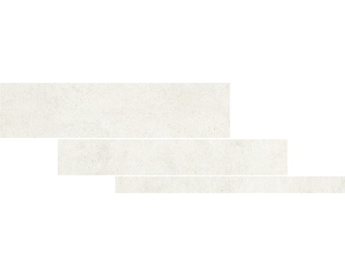 Klinker HOMEtek Ivory lappato matt mixformat 5/10/15x60cm Tre rektangulära plattor av stengods