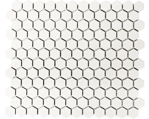 Mosaik keramik Hexagon HX 055 vit matt 26x30 cm