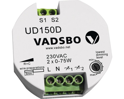 LED-Dimmer VADSBO dubbel UD150D 2x75W