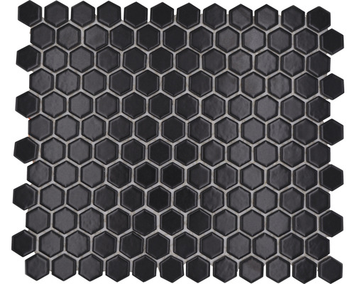 Mosaik keramik Hexagon HX065 svart matt 26x30 cm