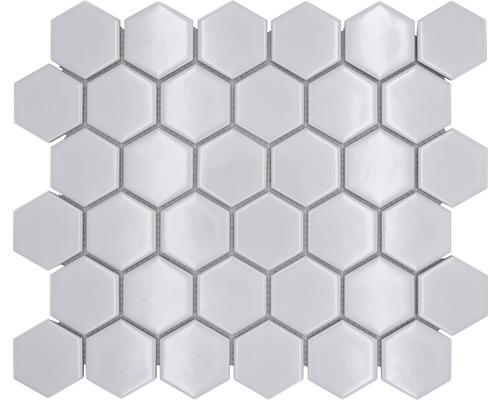 Mosaik keramik Hexagon HX080 vit blank 32,5x28,1 cm