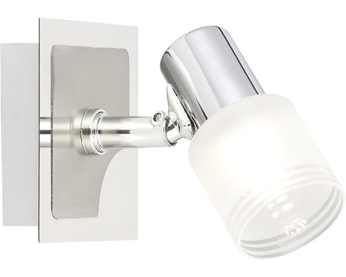 Vägglampa med svängbar spot och frostat glas
