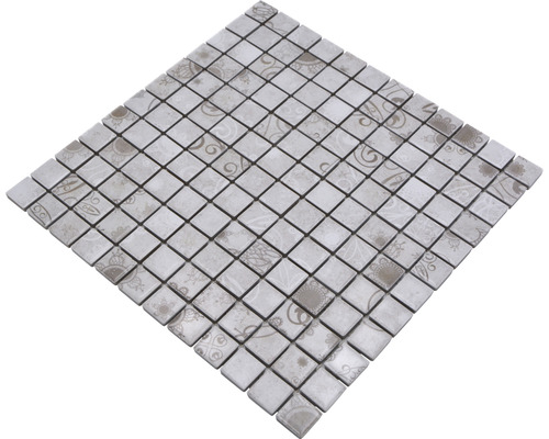 Mosaikplatta med blommönster