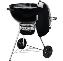 Klotgrill med öppet lock och underrede