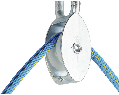 Talja med blått rep