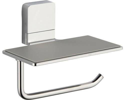 Toalettpappershållare med hylla