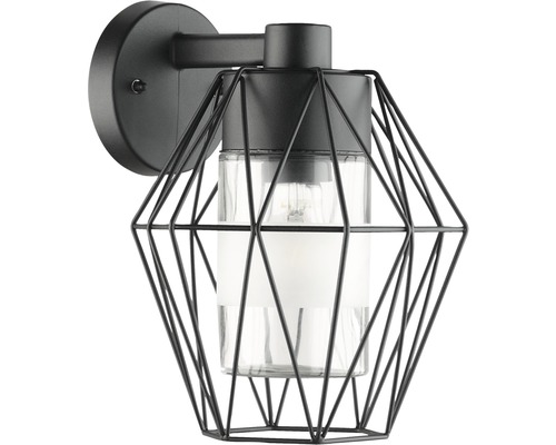 Vägglampa EGLO Canove svart Vägglampa av metall med geometrisk lampskärm och glasinsats