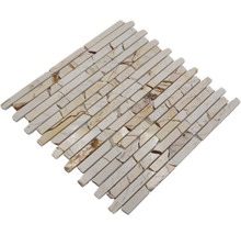 Mosaikplatta av natursten, beige-brun, för väggdekoration