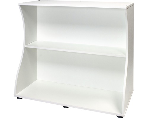 Vit skåp med två hyllor för användning inomhus