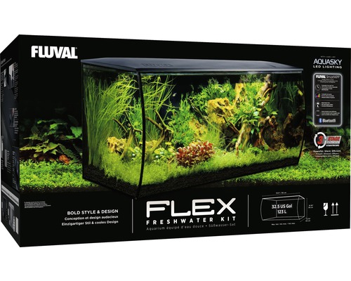 Fluval Flex sötvattensakvarium komplett set förpackning