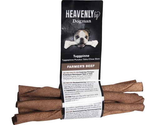 Hundgodis DOGMAN Heavenly tuggpinne 10st 12,5cm biff Heavenly by Dogman Farmer''s Beef tuggpinnar för hundar