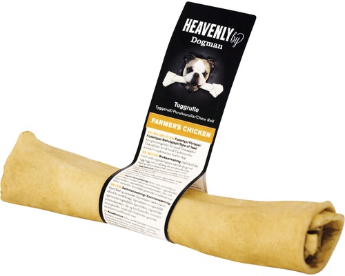 Hundgodis DOGMAN Heavenly tuggrulle 15-17,5cm kyckling Heavenly by Dogman Farmer''s Chicken tuggrulle för hundar