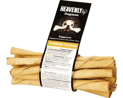 Hundgodis DOGMAN Heavenly tuggpinne 10st 12,5cm kyckling Heavenly by Dogman tuggrulle Farmer''s Chicken för hundar